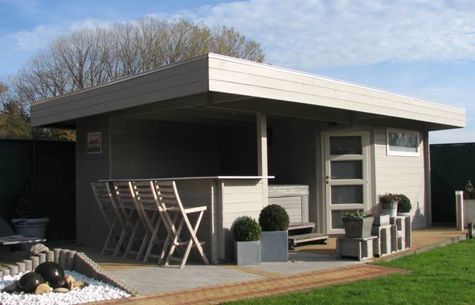 Blokhutten, Tuinhuis, Chalet, Blokhut Anemone Tuinhuizen op maat, romantisch barbecueën | Realisaties